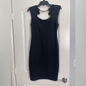 Dresses Bisou Bisou Vintage Black Sleeveless W/ Gold Accent Bodycon Dress